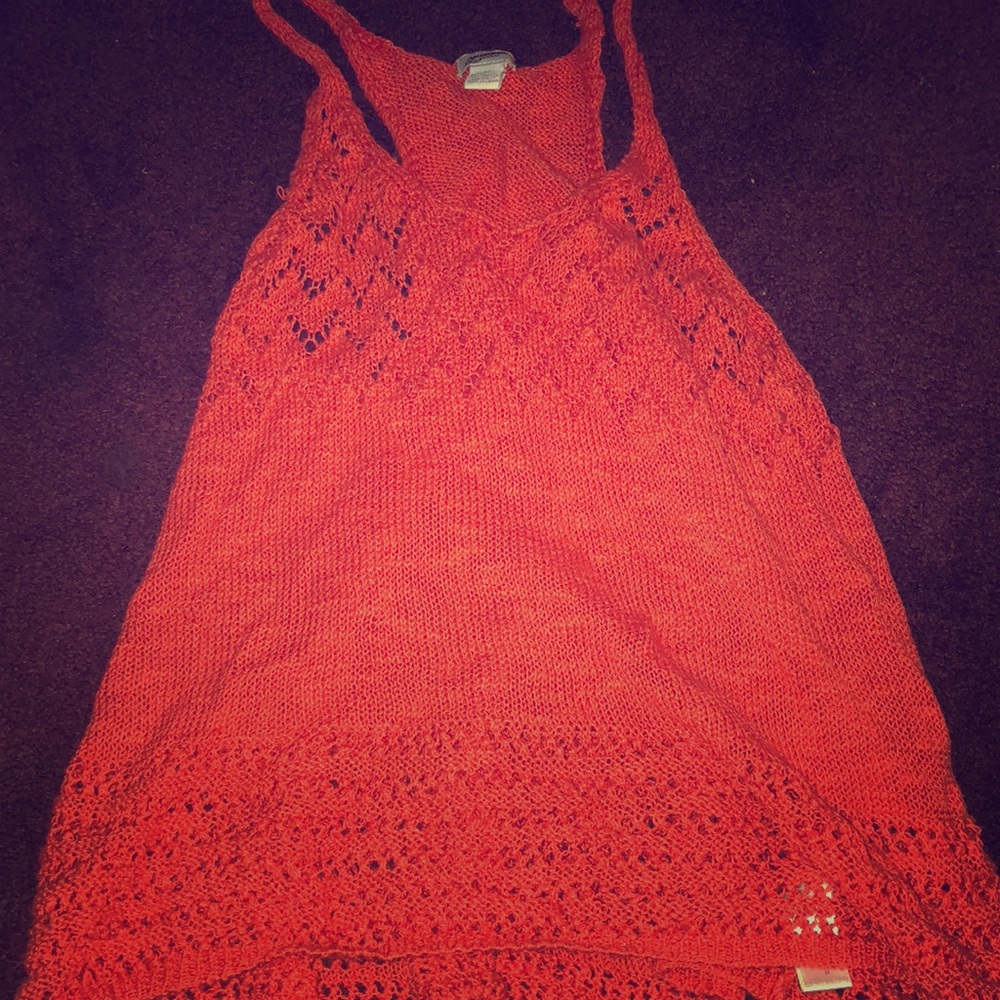 Orange knitted halter top